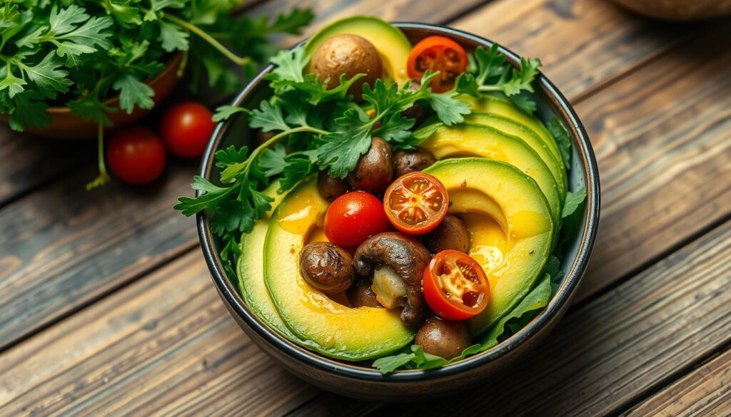 avocado and mushroom salad