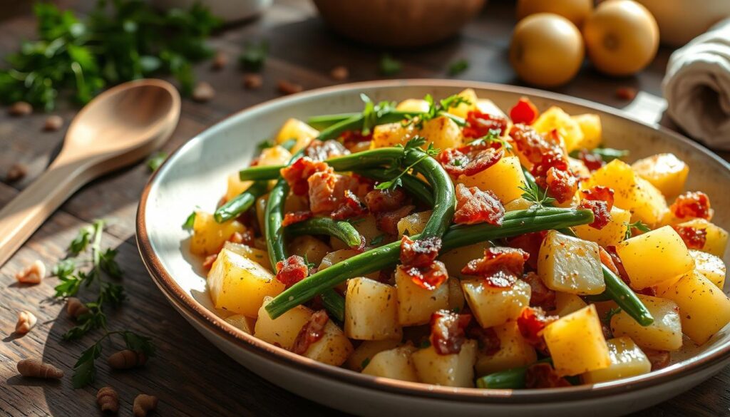 Potato bacon and green bean recipe