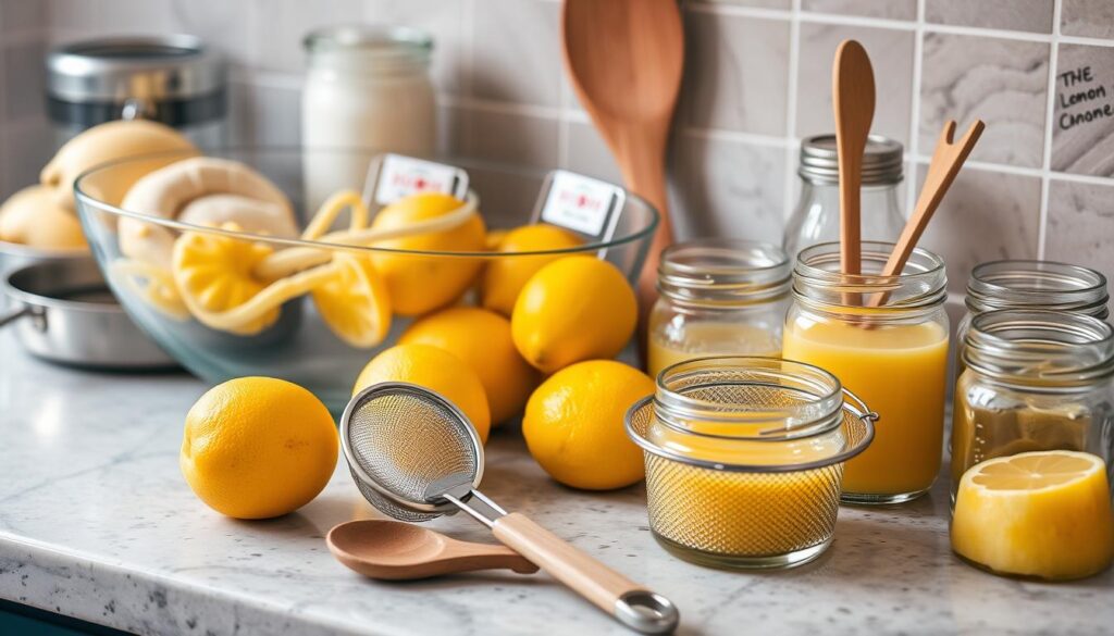 homemade lemon curd tools